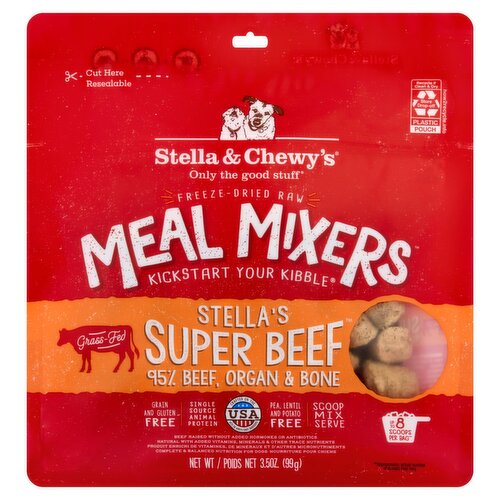 Stella & Chewy's Freeze-Dried Raw Meal Mixers Stella's Super Beef Food for Dogs, 3.5 oz
