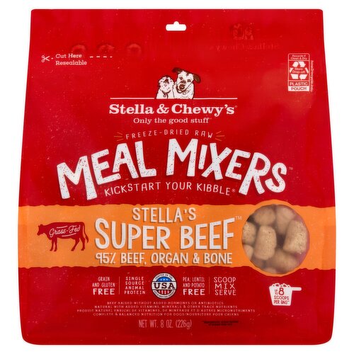 Stella & Chewy's Freeze-Dried Raw Meal Mixers Stella's Super Beef Food for Dogs, 8 oz