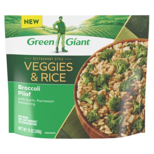 Green Giant Broccoli Pilaf with Garlic Parmesan Seasoning Restaurant Style Veggies & Rice, 12 oz