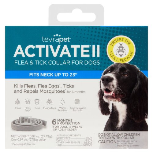 TevraPet Activate II Flea & Tick Collar for Dogs