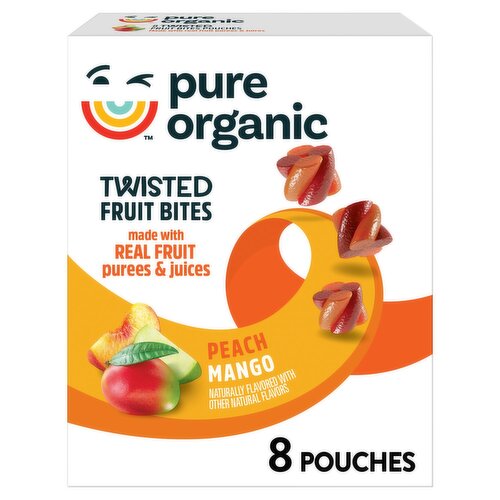 Pure Organic Peach Mango Twisted Fruit Bites, 0.71 oz, 8 count