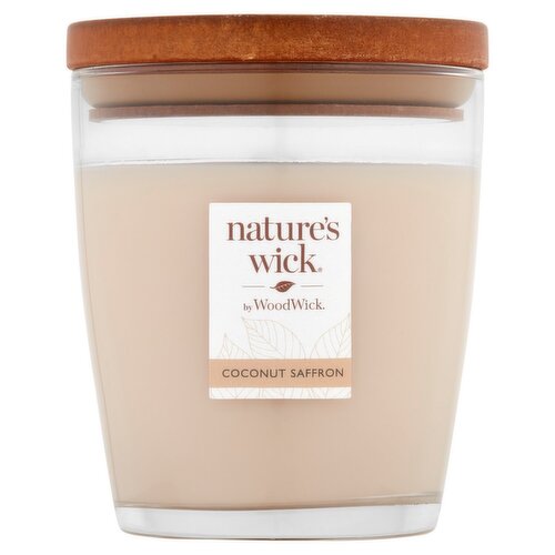 WoodWick Nature's Wick Coconut Saffron Candle, 10 oz