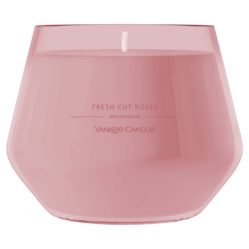 Yankee Candle Fresh Cut Roses Candle with Essential Oils, 10 oz