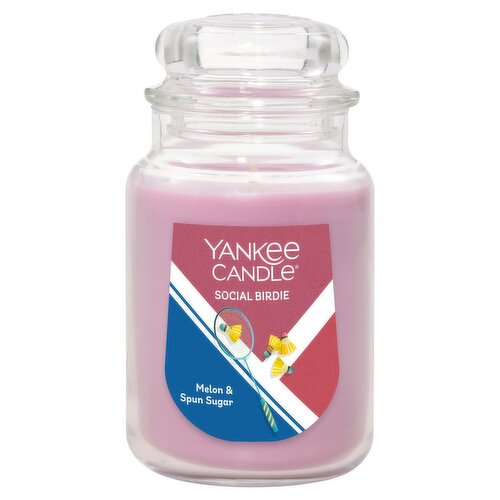 Yankee Candle Social Birdie Melon & Spun Sugar Candle, 22 oz
