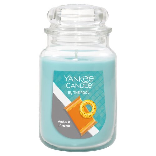 Yankee Candle By The Pool Amber & Coconut Candle, 22 oz