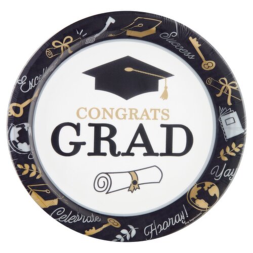 Amscan Party Impressions Glad to Be a Grad 6.75 In Plates, 8 count