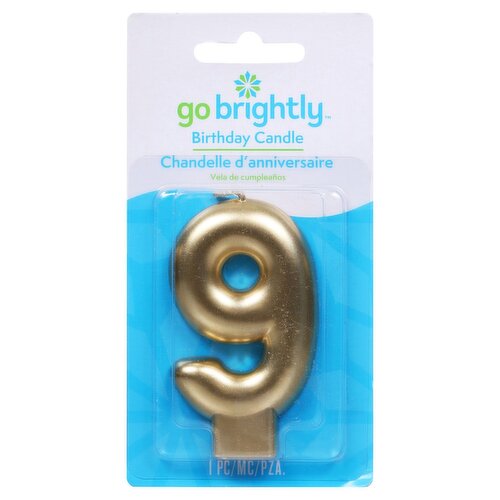 Go Brightly 9 Birthday Candle