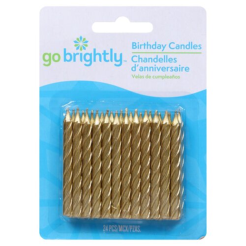 Go Brightly Birthday Candles, 24 count