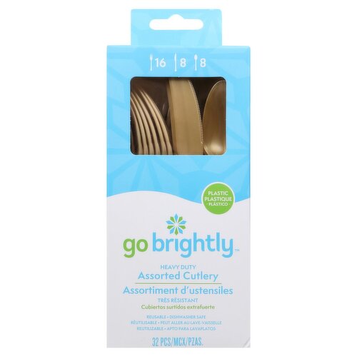 Go Brightly Heavy Duty Assorted Cutlery, 32 count