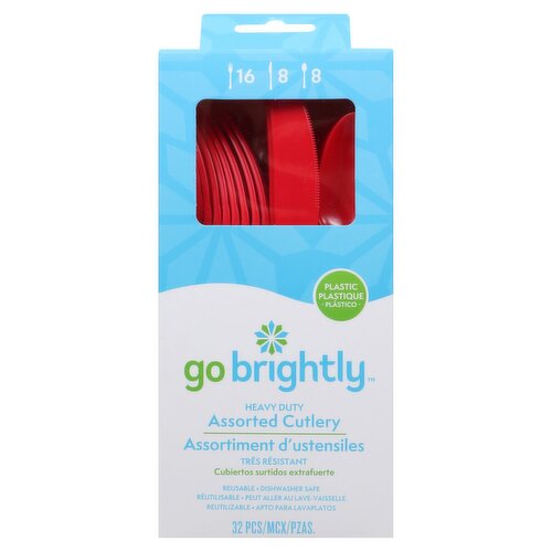 Go Brightly Heavy Duty Plastic Assorted Cutlery, 32 count