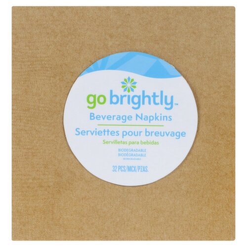 Go Brightly Beverage Napkins, 32 count