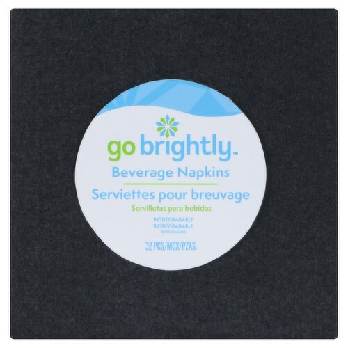 Go Brightly Beverage Napkins, 32 count