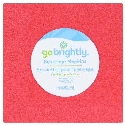 Go Brightly Beverage Napkins, 32 count