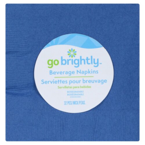 Go Brightly Beverage Napkins, 32 count