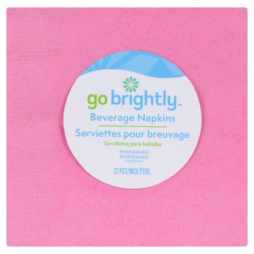 Go Brightly Beverage Napkins, 32 count