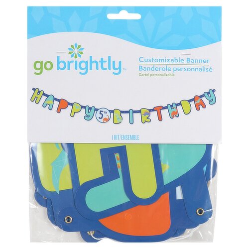 Go Brightly Happy Birthday Customizable Banner Kit, 1 count