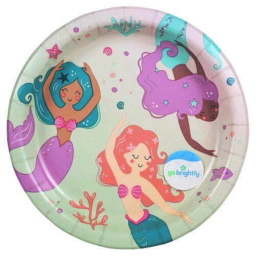 Go Brightly Mermazing Party Plates, 8 count