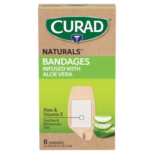 Curad Naturals Infused with Aloe Vera Bandages, 8 count