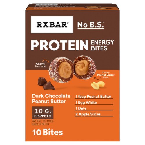 RXBAR No B.S. Dark Chocolate Peanut Butter Protein Energy Bites, 1.7 oz, 5 count