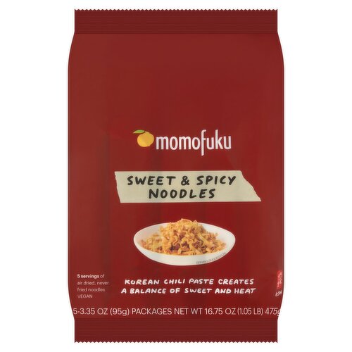 Momofuku Sweet & Spicy Noodles, 3.35 oz, 5 count