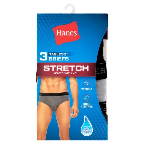 Hanes Tagless Stretch Briefs, S 28-30'', 3 count