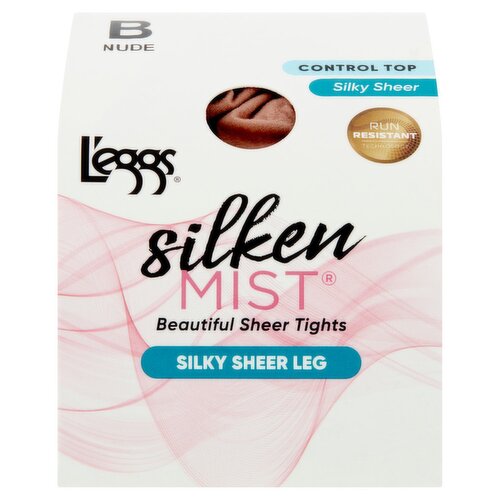 L'eggs Silken Mist Nude Beautiful Silky Sheer Leg Tights, Size B, 1 pair