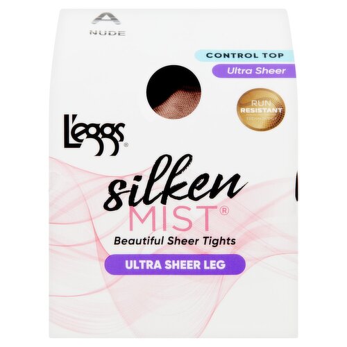 L'eggs Silken Mist Nude Ultra Sheer Leg Beautiful Sheer Tights, Size A, 1 pair