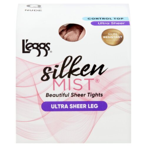 L'eggs Silken Mist Nude Ultra Sheer Leg Beautiful Sheer Tights, Size Q, 1 pair