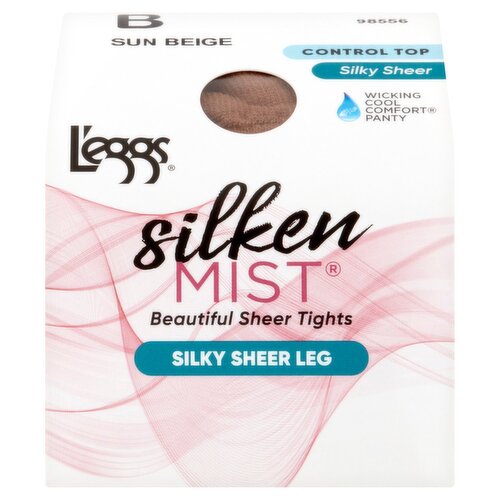 L'eggs Silken Mist Silky Sheer Leg Sun Beige 98556 Tights, Size B, 1 pair