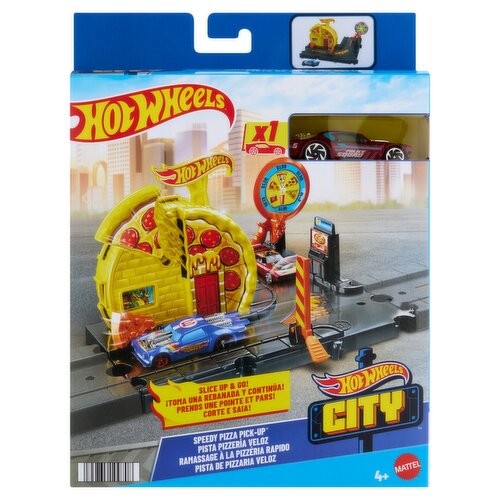 Mattel Hot Wheels City Speedy Pizza Pick-Up Play Set, 4+