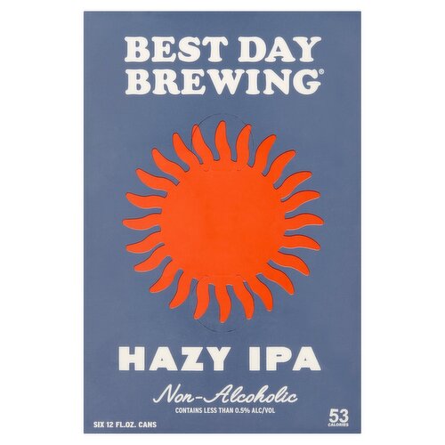 Best Day Brewing Hazy Ipa Non-Alcoholic Brew, 6 count, 12 fl oz