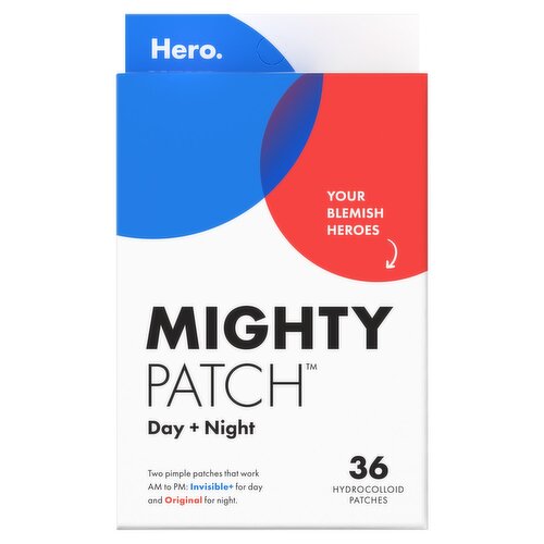 Hero. Mighty Patch Day + Night Hydrocolloid Patches, 36 count
