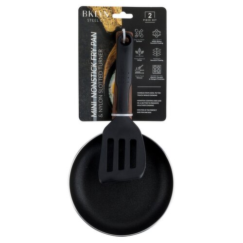 Bklyn Steel Co Mini Nonstick Fry Pan & Nylon Slotted Turner, 2 Count