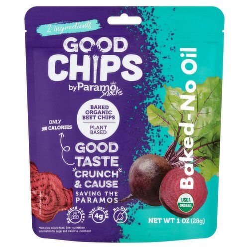 Paramo Snacks Good Chips Baked Organic Beet Chips, 1 oz