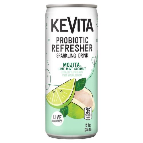 KeVita Mojita Lime Mint Coconut Probiotic Refresher Sparkling Drink, 12 fl oz