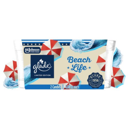 Glade Beach Life Candles Limited Edition, 4.08 oz, 2 count