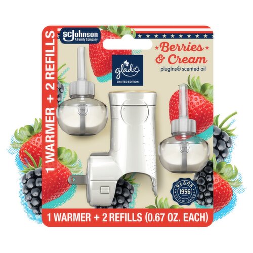 Glade Berries & Cream Plugins Scented Oil Warmer and Refill Limited Edition