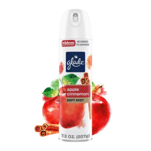 Glade® Odor Fighting Soft Mist Air Freshener Room Spray, Apple Cinnamon, 7.3oz.