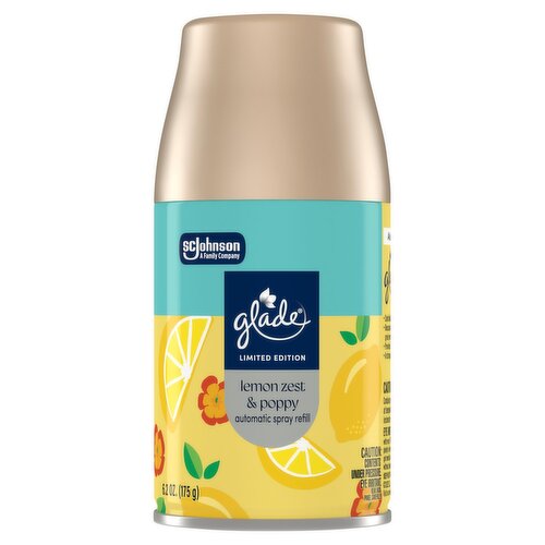 Glade Lemon Zest & Poppy Automatic Spray Refill Limited Edition, 6.2 oz