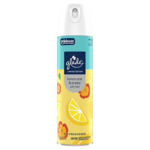 Glade Lemon Zest & Poppy Soft Mist Air Freshener Limited Edition, 7.3 oz