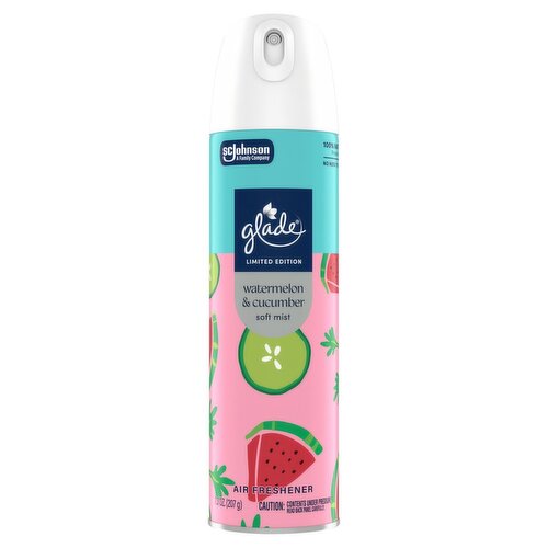 Glade® Odor Fighting Soft Mist Air Freshener Room Spray, Watermelon & Cucumber, 7.3oz., 1 Count