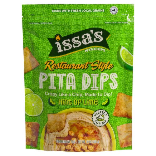 Issa's Hint of Lime Restaurant Style Pita Chips Dips, 10 oz