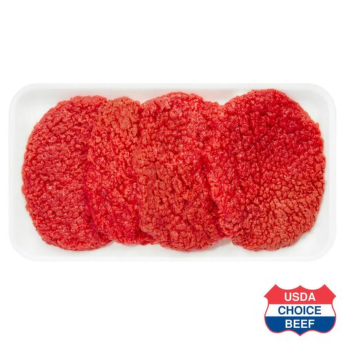 USDA Choice Beef Round Cube Steaks, Boneless, Average Weight 1.25 lb Pack