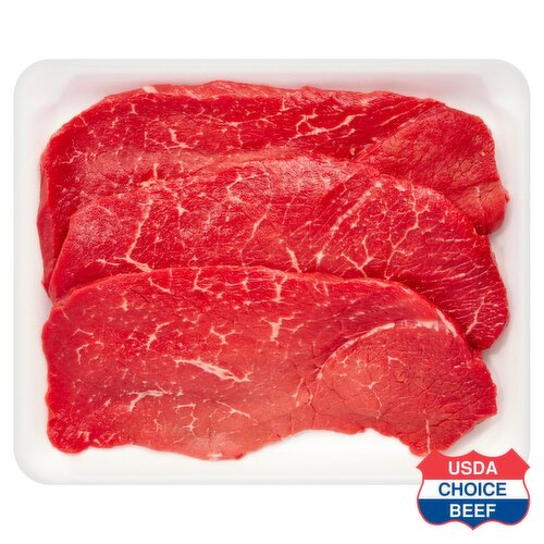 USDA Choice Beef Top Round Steak, Boneless, Family Pack, Average Weight 3 lb Pack
