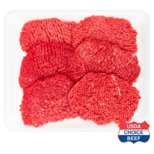 USDA Choice Beef Top Round Cubed Steaks, Boneless, Family Pack, Average Weight 3 lb Pack