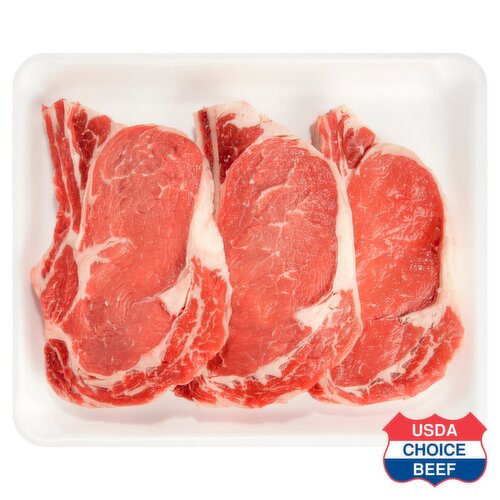 USDA Choice Beef Rib Steak, Bone In, Family Pack, Average Weight 3.25 lb Pack