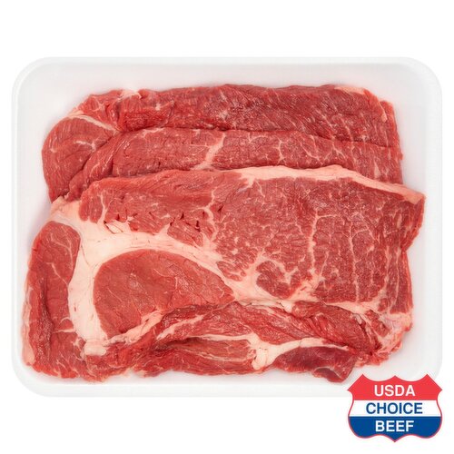 USDA Choice Beef Chuck Steaks, Boneless, Thin Sliced, Average Weight 1.5 lb Pack