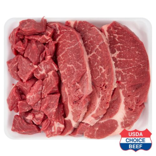 USDA Choice Beef Chuck Roast/Chuck Steak/Stew Combo, Boneless, Average Weight 6 lb Pack