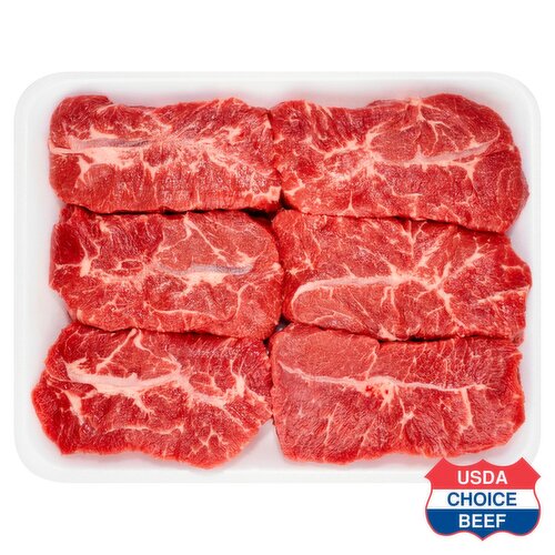USDA Choice Beef Top Blade Steaks, Boneless, Family Pack, Average Weight 3 lb Pack