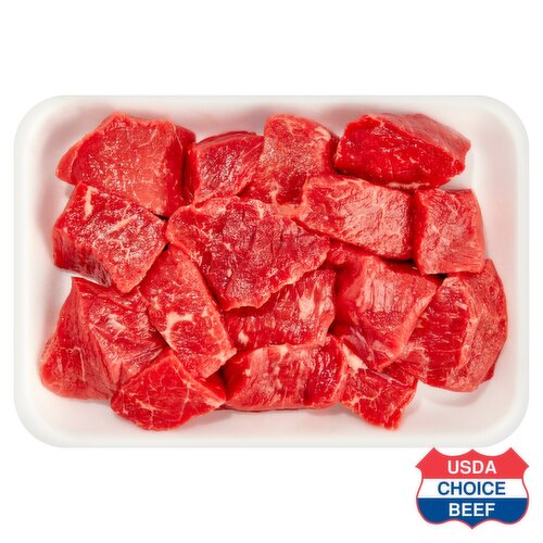 USDA Choice Beef Round Stew, Boneless, Average Weight 1.25 lb pack